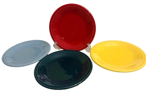 Fiesta Homer Laughlin 7.25 In Salad Plates Lot of 4 Blue Green Yellow Red - Picture 1 of 6