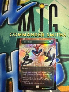 Three Visits ✨ HEROES Borderless FOIL ✨ MTG Marvel 1991 Spider-Man Secret Lair - Picture 1 of 2