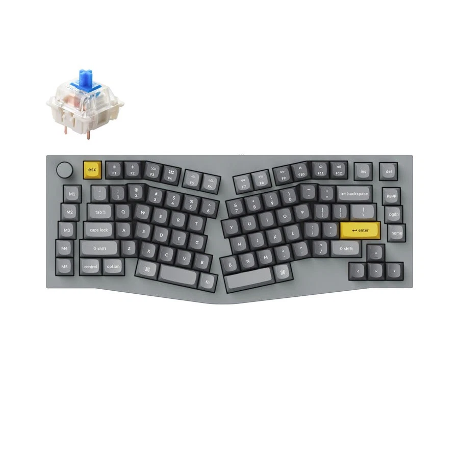 KEYCHRON Q10 (ALICE LAYOUT) QMK CUSTOM MECHANICAL KEYBOARD - SILVER GREY - Image 1 of 1