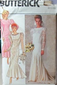 VTG Butterick 4415 Retro Misses 8-12 Mermaid Wedding Gown Bridal Dress Pattern - Picture 1 of 2