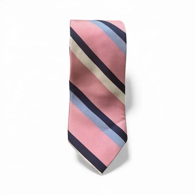 Corbata de seda para hombre Nautica rosa, azul marino, rayas blancas Foto 1 de 4