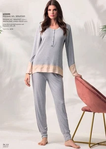 Lormar Pigiama Serafino Donna Manica Lunga in Viscosa 652595 - Imagen 1 de 1