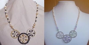 Collana girocollo cerchi Ametista Prenite Quarzo Perle o Madreperla Argento 925 - Foto 1 di 3