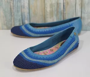 The SAK blaue Strick-Ballerinas Größe 7,5 gehäkelt - Bild 1 von 10