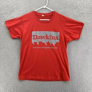 SCREEN START Vintage T-Shirt Men Large DAWKINS Single Stitch Red S/S USA - Picture 1 of 16