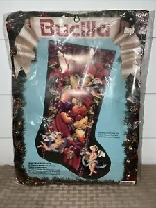 Bucilla diagonale Nadelspitze Kit 60704 Weihnachten Eleganz 18" Strumpf Cherubs - Bild 1 von 5
