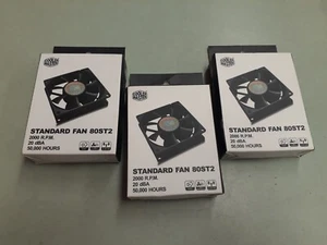 (3) NIB Cooler Master Standard Fan 80ST2 200 RPM 20dBA 50,000 Hours - Picture 1 of 3
