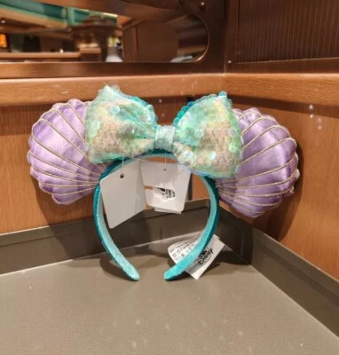 Disney Parks Little Mermaid Hair Dont Care Purple Ariel Minnie Ears Headband UK
