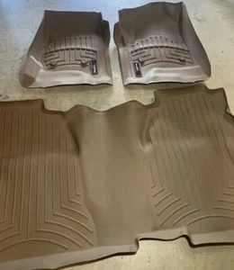 WeatherTech Floor Liner for Silverado/Sierra Crew Cab - 1st & 2nd Row Tan 14-19 - Picture 1 of 8