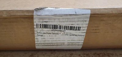 Folding Picnic Table Low Boho Style Pine Wood Table 60" x 30" w/ Adjustable Legs - Image 1 of 4