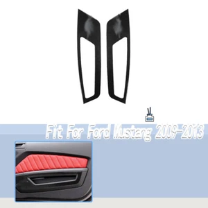 Cubierta de panel de puerta delantera de fibra de carbono para Ford Mustang 2009-2013 2 piezas - Imagen 1 de 6