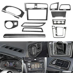 15X For VW Golf 7 GTI MK7 14-19 Carbon Fiber Interior Dashboard Cover Right-Hand - Picture 1 of 10