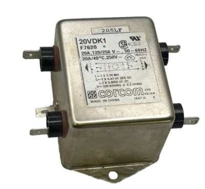 CORCOM 20VDK1 F7620 CORCOM 20A, 120/250 V 20A/40°C, 250V 50 - 60HZ - Image 1 of 4