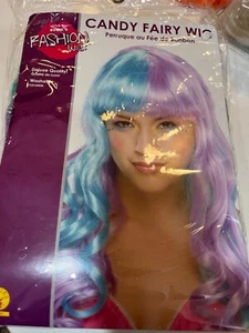 Halloween Costume New Rubie's Candy Fairy Wig NEW Blue Lilac Purple Split Color - Picture 1 of 7