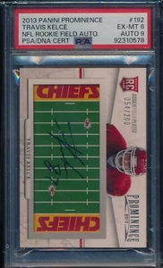 2013 PANINI PROMINENCE TRAVIS KELCE NFL ROOKIE FIELD AUTO/200 #192 PSA 6 AUTO 9 - Picture 1 of 1