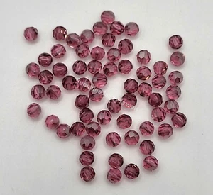 24pc Swarovski Crystal Rose Satin 4mm Faceted Round 5000 Beads; Pink Matte Tint - Picture 1 of 1