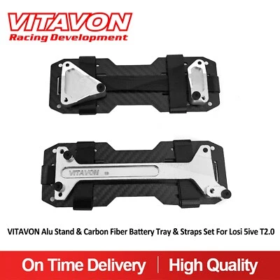 Vitavon CNC Alu Stand & Carbon Fiber Battery Tray & Straps Set For Losi 5iveT2.0 - Image 1 of 3