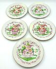 VINTAGE 1965 SET OF FIVE FRENCH MADE FAIENCE ST CLEMENT PAINTED ROOSTER PLATES 