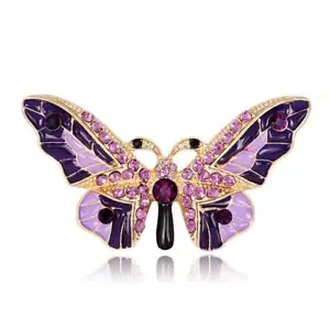 Rhinestone Butterfly Brooch Lapel Pins Dress Accessories Jewelry Gift for Women - Picture 1 of 3