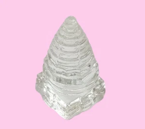 Shree Yantra Sri Crystal Quartz Energized Religious Vastu Dosha Luck Fortune 35g - Picture 1 of 6