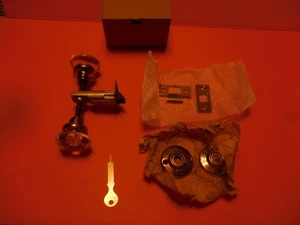 Dos antiguas perillas victorianas de 13 diamantes en forma interior para puerta de cristal con accesorios - Imagen 1 de 12