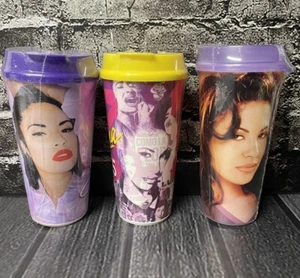Selena Quintanilla Fiesta De La Flor STRIPES 32 OZ 3 Cups New And Sealed. - Picture 1 of 3