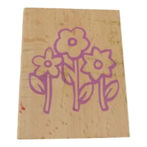 Ramo de flores montado en madera sello de goma artesanía álbum de recortes fabricación de tarjetas - Imagen 1 de 4