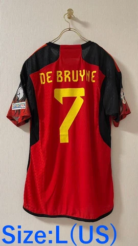 Authentic De Bruyne Belgium Jersey Soccer Shirt 2022 #7 Size L Manchester City Cover
