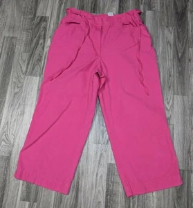 Sag Harbor Sport Womens Pink Belted Partial Elastic Waist Band Cropped Pant 10 P - Picture 1 of 9