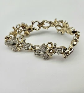 Sarah Coventry 1958 Silver Tone Leaf Gold Tone Bracelet 7" - Picture 1 of 10