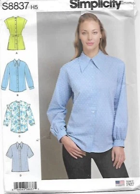 B190 SIMPLICITY S8837: TOPS SIZE 14-22 SEWING PATTERN - Image 1 of 3