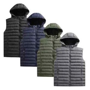 Mens Puffer Gilet Bodywarmer Outdoor Hooded Military Padded Quilted Zip Jacket - Picture 1 of 30