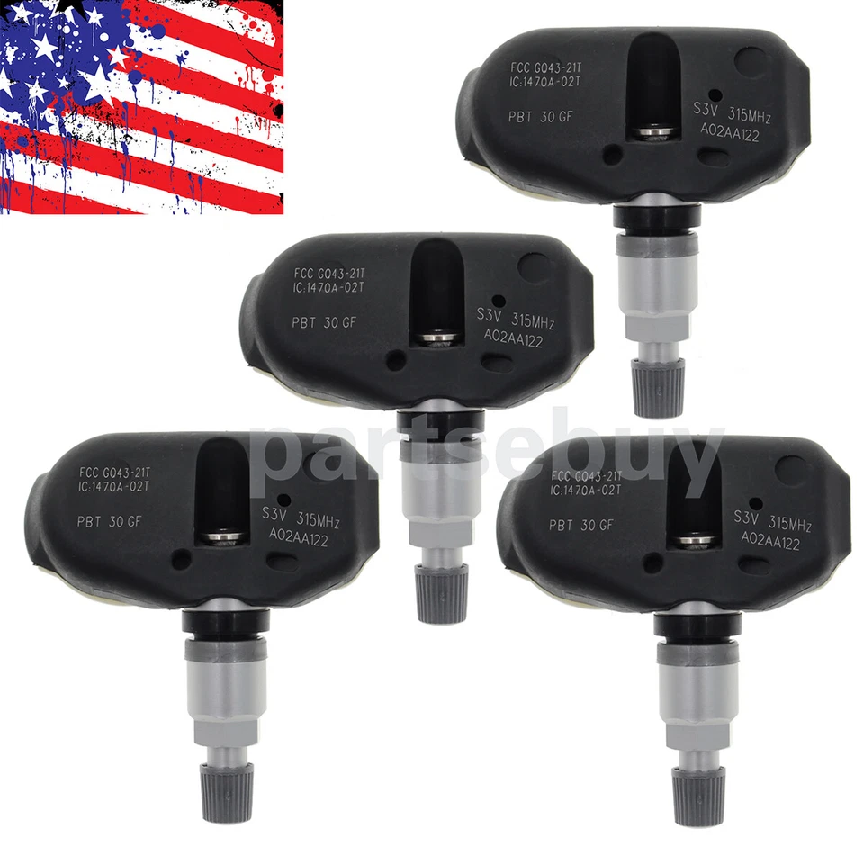 4 pcs TPMS Tire Pressure Sensors for 2005-2014 Honda Pilot Odyssey Acura TL MDX - Image 1 of 4