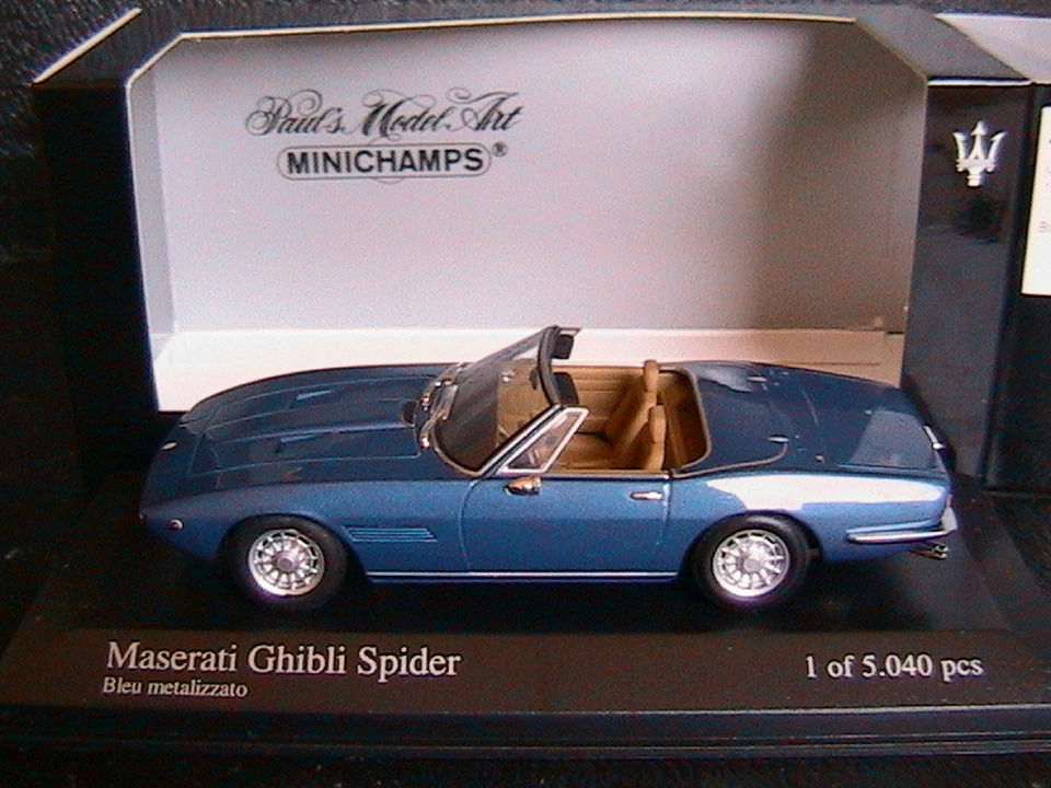 MASERATI GHIBLI SPIDER 1969 BLU METALLIZZATO MINICHAMPS 400123330 1:43 BLUE MET - Immagine 1 di 1