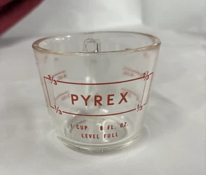 Pyrex #18 1 Cup 8 Fl. Oz. Level Full Measuring Cup No Spout D Handle, Rare 1940s - Picture 1 of 7