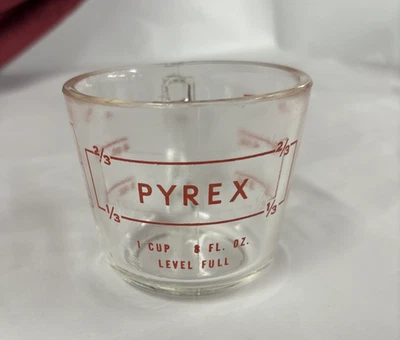 Pyrex #18 1 Cup 8 Fl. Oz. Level Full Measuring Cup No Spout D Handle, Rare 1940s - Image 1 of 4