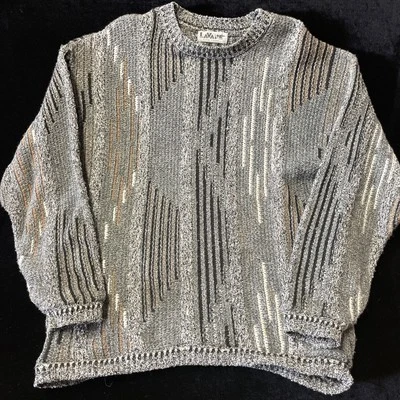 Винтажный LaVane Нью-Йорк 3D COOGI стиль вязаный свитер мужской большой  - Изображение 1 из 4