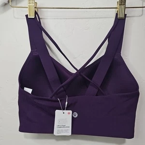 NWT Lululemon Like a Cloud Longline Ribbed Bra D/DD Cups Size 4 $68!! Purple - Picture 1 of 6
