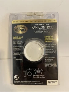 Hampton Bay Fan Control 750 450 Rotary Action Fan Knob Quiet 3 Speed White/Ivory - Picture 1 of 5