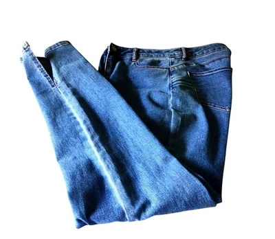 Pantalones de mezclilla Missguided para mujer talla 4R azul claro cómodos elásticos esculpidos dobladillo dividido nuevos con etiquetas Foto 1 de 4