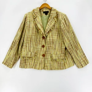 Ashley Stewart Tweed Blazer Women's Size 16 Multicolor Cardigan Jacket - Picture 1 of 9