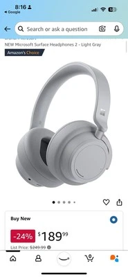 Microsoft Surface 2 Over the Ear Headphones - Light Gray - Image 1 of 4