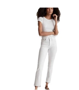 Madewell Pure White Mid-Rise Kick Out Crop Jeans Gr. 27 - Bild 1 von 7