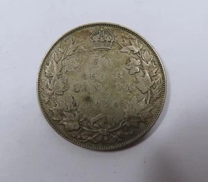 Canada King George V Large Silver 50 Cents Coin 1920 VERY SCARCE - Picture 1 of 2