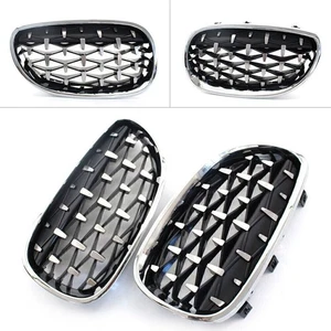 2x Front Grill Grille Latest Diamond Metero Style For BMW 5 series E60 2004-2009 - Foto 1 di 6