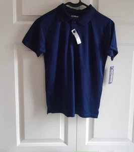 Authentic School Uniforms Boys Size 7-8 Moisture Wicking Polo Shirts Navy Blue - Picture 1 of 5