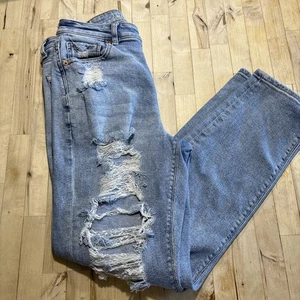 American Eagle Stretch Light Wash Distressed Mom Jeans Gr. 4 Regular - Bild 1 von 9