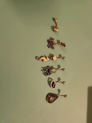 Juego de 6 anillos ombligo (3 inspirados en el mar y 3 piezas originales) Foto 1 de 4