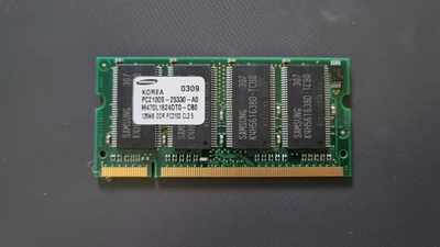 QTY SAMSUNG PC2100S-25330 M470L1624DTO-CBO 128MB DDR PC2100 SODIMM RAM Memory - Image 1 of 2