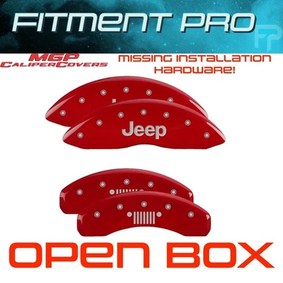 Juego de cubiertas de pinza de freno MGP logotipo rojo para Jeep Grand Cherokee 11-22 42020SJPLRD Foto 1 de 4